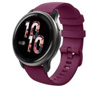 MoKo Bracelet de Montre Compatible avec Garmin Vivoactive 4S/Forerunner 255S/255S Music/Venu 2S/Vivomove 3S, 18mm Bracelet Sport de Remplacement en Silicone, Vin Rouge