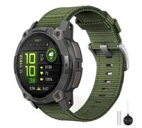 MoKo Bracelet de Montre en Nylon Compatible avec Garmin Instinct 3 45mm ; Instinct 2/2 Solar/2 Surf/2 Tactical ; Instinct Tactical/Tide/Esports/Solar, 22mm Bracelet de Remplacement, Vert/Argent