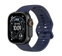 MoKo Bracelet de Montre Sportive Compatible avec Apple Watch Ultra 3/2/1 49mm,S11/S10 46mm,9/8/7 45mm,SE3/SE2/SE/6/5/4 44mm,3/2/1 42mm,Bracelet en Silicone Souple Respirant pour Femme Homme, Bleu Nuit
