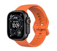 MoKo Bracelet de Montre Sportive Compatible avec Apple Watch Ultra 3/2/1 49mm,S11/S10 46mm,9/8/7 45mm,SE3/SE2/SE/6/5/4 44mm,3/2/1 42mm,Bracelet en Silicone Souple Respirant pour Femme Homme, Orange