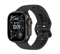 MoKo Bracelet de Montre Sportive Compatible avec Apple Watch Ultra 3/2/1 49mm,S11/S10 46mm,9/8/7 45mm,SE3/SE2/SE/6/5/4 44mm,3/2/1 42mm,Bracelet en Silicone Souple Respirant pour Femme Homme, Noir