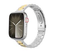 MoKo Bracelet de rechange, fin, en acier inoxydable, compatible avec Apple Watch Ultra/Ultra2 49 mm, Series 10/9/8/7/6/5/4/3/2/1/SE 42/44/45/46 mm