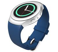 MoKo Bracelet de Sport Compatible avec Samsung Gear S2 Smartwatch, Bracelet de Remplacement en Silicone Souple pour Galaxy Gear S2 SM-R720/SM-R730, Bleu Fonce
