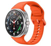 MoKo Bracelet de Sport pour Samsung Galaxy Watch 8 40mm 44mm/Galaxy Watch 8 Classic 46mm, Bracelet de Remplacement en Silicone Souple pour Homme Femme, S/M, Orange