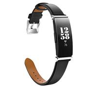 MoKo Bracelet en Cuir Compatible avec Fitbit Inspire 2/HR/Inspire, Bracelet de Montre de Remplacement en Cuir Synthétique pour Femmes Hommes, Noir