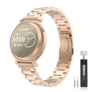 MoKo Bracelet en Métal Compatible avec Garmin Lily 2/Lily 2 Active, Bracelet de Remplacement à Dégagement Rapide en Acier Inoxydable avec Outil de Réglage pour Hommes Femmes, Or Rosé