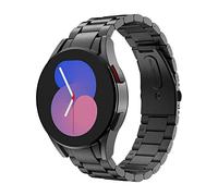 MoKo Bracelet en Métal Compatible avec Samsung Galaxy Watch 7 FE 6 5 4 40mm 44mm/6 Classic 43mm 47mm/5 Pro 45mm/4 Classic 42mm 46mm, Bracelet de Remplacement en Acier Inoxydable pour Homme, Noir