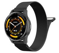 MoKo Bracelet en Métal pour Garmin Venu 4 41 mm/3S/2S ; Vivoactive 4S ; Forerunner 265S/255S, Bracelet de Remplacement en Acier Inoxydable 18 mm à Fixation Rapide pour Hommes Femmes, Noir