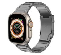 MoKo Bracelet en Titane Compatible avec Apple Watch Ultra 3/2/1 Strap 49mm 46mm 45mm 44mm 42mm,Bracelet en Métal avec Boucle Déployante pour iWatch SE3/SE2/SE Series 11 10 9 8 7 6 5 4 3 2 1,Gris