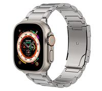 MoKo Bracelet en Titane Compatible avec Apple Watch Ultra 3/2/1 Strap 49mm 46mm 45mm 44mm 42mm,Bracelet en Métal avec Boucle Déployante pour iWatch SE3/SE2/SE Series 11 10 9 8 7 6 5 4 3 2 1,Argent