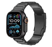 MoKo Bracelet en Titane Compatible avec Apple Watch Ultra2 49mm 46mm 45mm 44mm 42mm,Bracelet de Remplacement en Métal avec Boucle Déployante pour iWatch Ultra SE2 SE Series 10 9 8 7 6 5 4 3 2 1,Noir