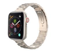 MoKo Bracelet Fin en Métal Compatible avec Apple Watch 41mm 40mm 38mm, Bracelet de Remplacement en Acier Inoxydable pour iWatch Series SE 2 SE 9 8 7 6 5 4 3 2 1 pour Femmes Hommes, Lumière stellaire