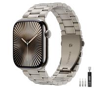 MoKo Bracelet Métalliques pour Homme Femme Compatibles avec Apple Watch Ultra 3/2/1 49mm,S11/S10 46mm,9/8/7 45mm,SE3/SE2/SE/6/5/4 44mm,3/2/1 42mm,Bracelet Réglable Acier Inoxydable, Titanium