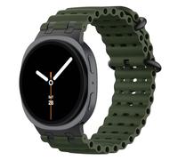 MoKo Bracelet Océan Amélioré Compatible avec Samsung Galaxy Watch 8 40mm 44mm/8 Classic 46mm, Bracelet Sport en Silicone Respirant avec Connecteur Métallique pour Homme Femme, Noir/Vert Militaire