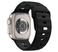 MoKo Bracelet Océan Compatible Apple Watch Ultra 3/2/1 49mm,S11/S10 46mm,9/8/7 45mm,SE3/SE2/SE/6/5/4 44mm,3/2/1 42mm,Bande de Remplacement en Silicone pour les Hommes et les Femmes, Noir