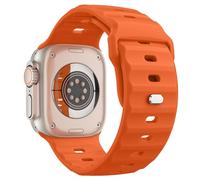 MoKo Bracelet Océan Compatible Apple Watch Ultra2 49mm 46mm 45mm 44mm 42mm pour les Hommes et les Femmes,Bande de Remplacement en Silicone pour iWatch Serie 10 9 8 7 6 5 4 3 SE Ultra 2 1, Orange