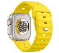 MoKo Bracelet Océan Compatible Apple Watch Ultra 3/2/1 49mm,S11/S10 46mm,9/8/7 45mm,SE3/SE2/SE/6/5/4 44mm,3/2/1 42mm,Bande de Remplacement en Silicone pour les Hommes et les Femmes,Jaune