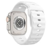 MoKo Bracelet Océan Compatible Apple Watch Ultra2 49mm 46mm 45mm 44mm 42mm pour les Hommes et les Femmes,Bande de Remplacement en Silicone pour iWatch Serie 10 9 8 7 6 5 4 3 SE Ultra 2 1, Blanc