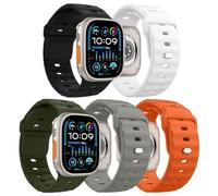 MoKo 5Pcs Bracelet Océan Compatible Apple Watch Ultra2 49mm 46mm 45mm 44mm 42mm pour les Hommes et les Femmes,Bande de Remplacement en Silicone pour iWatch Serie 10 9 8 7 6 5 4 3 SE Ultra 2 1,C
