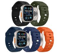 MoKo 5Pcs Bracelet Océan Compatible Apple Watch Ultra 3/2/1 49mm,S11/S10 46mm,9/8/7 45mm,SE3/SE2/SE/6/5/4 44mm,3/2/1 42mm,Bande de Remplacement en Silicone pour les Hommes et les Femmes,C