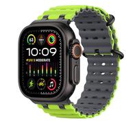 MoKo Bracelet Ocean Compatible avec Apple Watch Ultra 3/2/1 49 mm, S11/S10 46 mm, 9/8/7 45 mm, SE3/SE2/SE/6/5/4 44 mm, 3/2/1 42 mm, Bracelet Sport Respirant avec Connecteur Métallique,Nr/Gris&Tilleul