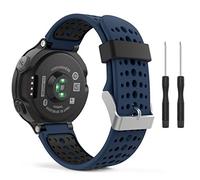 MoKo Bracelet Pour Garmin Forerunner 235/235 Lite/220/230/620/630/735 Smartwatch, Watch Band flexible en silicone avec des outils Montre de Running GPS avec Cardio au Poignet, Bleu Nuit et Noir