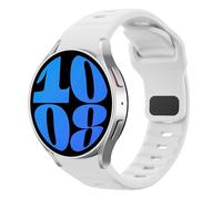 MoKo Bracelet Robuste Compatible avec Samsung Galaxy Watch 7 FE 6 5 4 40mm 44mm/Watch 6 Classic 43mm 47mm/5 Pro 45mm/4 Classic 42mm 46mm, Bracelet de Sport de Remplacement en Silicone, Blanc
