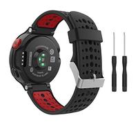 MoKo Bracelet Silicone Compatible avec Garmin Forerunner 235, Noir et Rouge