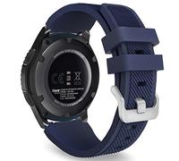 MoKo Bracelet Sport Compatible avec Samsung Galaxy Watch 3 45mm/Galaxy Watch 46mm/Gear S3 Frontier/Classic, 22mm Bracelet de Remplacement en Silicone Souple pour Hommes Femmes, Bleu Nuit