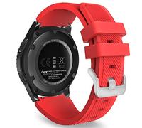 MoKo Bracelet Sport Compatible avec Samsung Galaxy Watch 3 45mm/Galaxy Watch 46mm/Gear S3 Frontier/Classic, 22mm Bracelet de Remplacement en Silicone Souple pour Hommes Femmes, Rouge