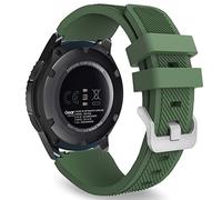 MoKo Bracelet Sport Compatible avec Samsung Galaxy Watch 3 45mm/Galaxy Watch 46mm/Gear S3 Frontier/Classic, 22mm Bracelet de Remplacement en Silicone Souple pour Hommes Femmes, Vert Armée