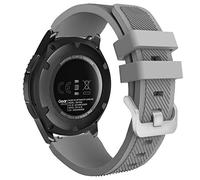 MoKo Bracelet Sport Compatible avec Samsung Galaxy Watch 3 45mm/Galaxy Watch 46mm/Gear S3 Frontier/Classic, 22mm Bracelet de Remplacement en Silicone Souple pour Hommes Femmes, Gris