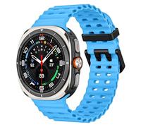 MoKo Bracelet Sport Compatible avec Samsung Galaxy Watch Ultra 47mm (2024) pour Hommes Femmes, Bracelet de Remplacement en Silicone Souple Respirant et Étanche, Bleu ciel