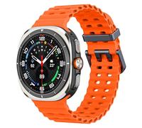 MoKo Bracelet Sport Compatible avec Samsung Galaxy Watch Ultra 47mm (2025/2024) pour Hommes Femmes, Bracelet de Remplacement en Silicone Souple Respirant et Étanche, Orange