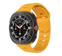 MoKo Bracelet Sport Compatible avec Samsung Galaxy Watch Ultra 47mm (2025/2024) pour Hommes Femmes, Bracelet de Remplacement en Silicone Souple et Étanche, Jaune
