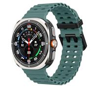 MoKo Bracelet Sport Compatible avec Samsung Galaxy Watch Ultra 47mm (2024) pour Hommes Femmes, Bracelet de Remplacement en Silicone Souple Respirant et Étanche, Vert foncé