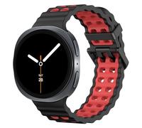MoKo Bracelet Sport Océan Compatible avec Samsung Galaxy Watch 8 40mm 44mm/Galaxy Watch 8 Classic 46mm, Bracelet en Silicone Souple et Respirant pour Hommes Femmes, Noir/Rouge