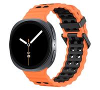 MoKo Bracelet Sport Océan Compatible avec Samsung Galaxy Watch 8 40mm 44mm/Galaxy Watch 8 Classic 46mm, Bracelet en Silicone Souple et Respirant pour Hommes Femmes, Orange/Noir