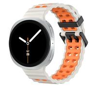 MoKo Bracelet Sport Océan Compatible avec Samsung Galaxy Watch 8 40mm 44mm/Galaxy Watch 8 Classic 46mm, Bracelet en Silicone Souple et Respirant pour Hommes Femmes, Lumière Étoilée/Orange