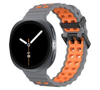 MoKo Bracelet Sport Océan Compatible avec Samsung Galaxy Watch 8 40mm 44mm/Galaxy Watch 8 Classic 46mm, Bracelet en Silicone Souple et Respirant pour Hommes Femmes, Espace Gris/Orange