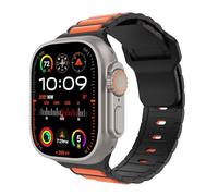 MoKo Bracelets Compatible avec Bracelet Apple Watch Ultra 2/Ultra 49mm 46mm 45mm 44mm 42mm Hommes Femmes,Bracelet de remplacement sportif Silicone pour iWatch SE série 10 9 8 7 6 5 Ultra 2,Orange/Nor