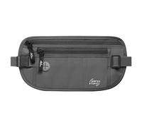 MoKo Ceinture de Sport, Sac à Bandoulière avec Poches en Maille, Ceinture de Course Étanche pour Voyage Cyclisme Hommes Femmes, Banane de Sport Sécurité pour Passeport Monnaie Cartes - Gris Foncé