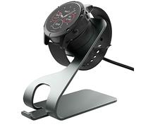 MoKo Chargeur Compatible avec Garmin Fenix 7/7S/7X/6/6S/6X Pro/5/5S/5X/Vivoactive 3/4/4S/Forerunner 45/245/Venu 2/2 Plus/2S/Instinct, Station de Charge avec Câble USB 150cm Support en Aluminium, Gris