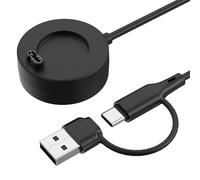 MoKo Chargeur Garmin 2 en 1, Câble de Chargeur USB-C Compatible avec Garmin Fenix 8/E/7/6, Vivoactive 6/5/4, Forerunner 970/570/965/265/255/165/55, Instinct 3/2/1, Venu 4/3, 1m Câble de Recharge, Noir