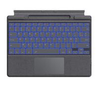 MoKo Clavier Français Compatible avec Microsoft Surface Pro 11/ Pro 10/ Pro 9/ Pro 8/ Pro X, Clavier AZERTY Bluetooth avec Pavé Tactile, Rétroéclairage LED 7 Couleurs, Batterie Rechargeable