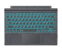 MoKo Clavier Français Compatible avec Microsoft Surface Pro 7 Plus/Pro 7/Pro 6/Pro 5/Pro 4/Pro 3, Clavier AZERTY Bluetooth avec Pavé Tactile, Rétroéclairage LED 7 Couleurs, Batterie Rechargeable