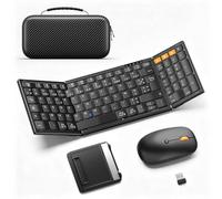 MoKo Clavier Souris sans Fil Pliable, AZERTY Clavier Bluetooth Portable