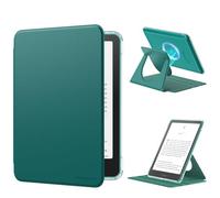 MoKo Coque Pivotante à 360° pour 7" Kindle Paperwhite 12e Gén 2024&Kindle Colorsoft 2024/2025, Étui Protection à Dos Clair Magnétique Détachable avec Support Réglable et Auto Réveil/Sommeil, Vert Jade