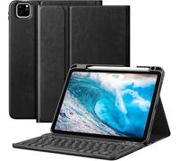 MoKo Étui avec Clavier pour Nouvel iPad Air 11 Pouces 2025/2024 Version, Coque de Clavier Folio Détachable Magique avec Porte-Crayon pour iPad Air 7e/6e/5e/4e Génération, Noir