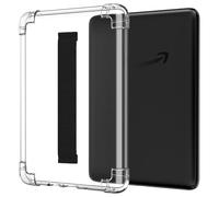 MoKo Coque Compatible avec 6" Liseuses Kindle 11e génération(Modèle 2022), Étui Protection Mince Flexible TPU avec Dragonne, Housse Transparente Souple Bord de Pare-Chocs Anti-Chute, Noir